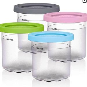 Ninja Creami Pints & Lids,4 Pack, 16oz Cups Compatible NC301 NC300 NC299AMZ